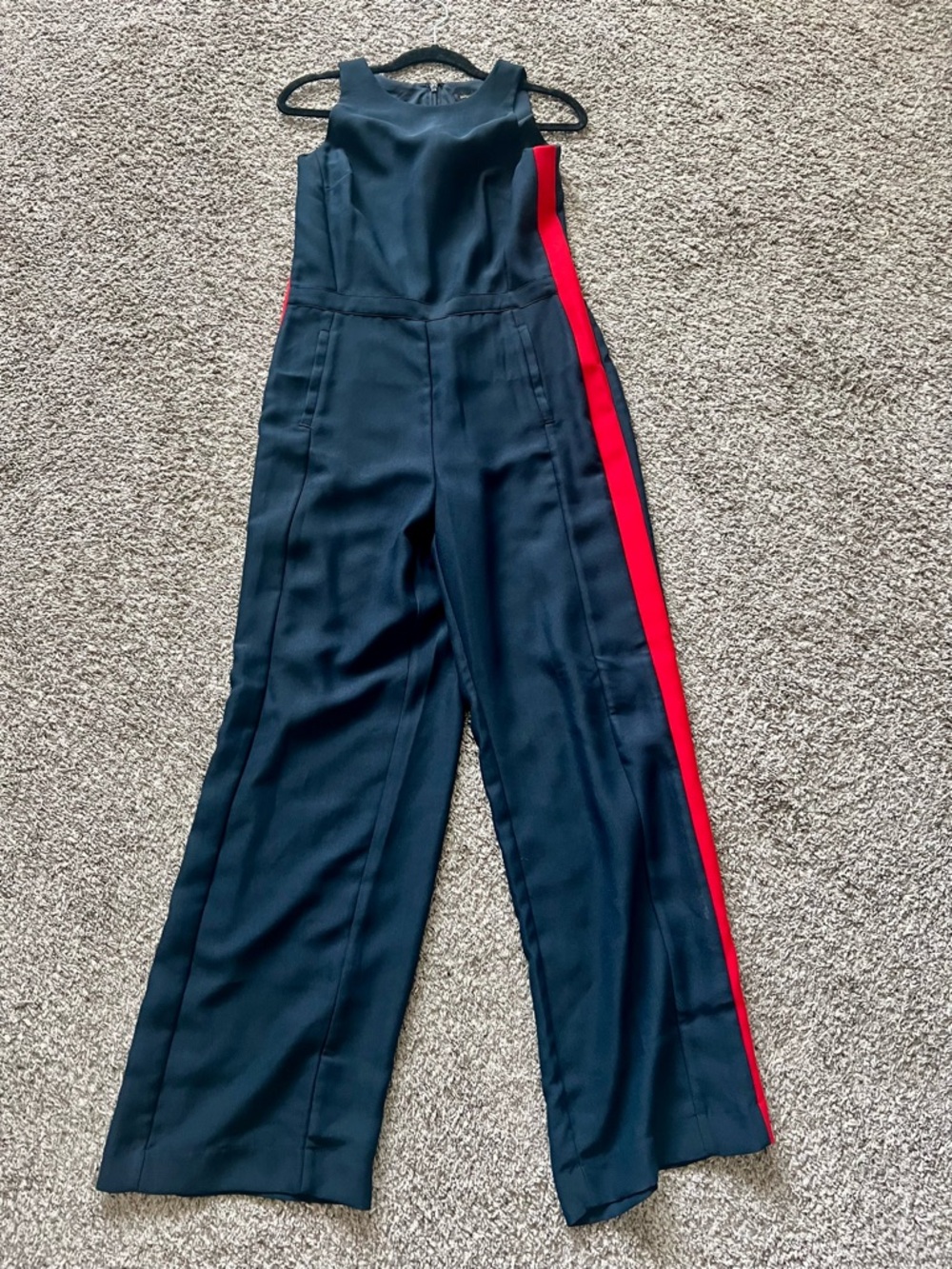 Banana Republic Navy Jumpsuit with Red Side Stripe